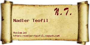 Nadler Teofil névjegykártya